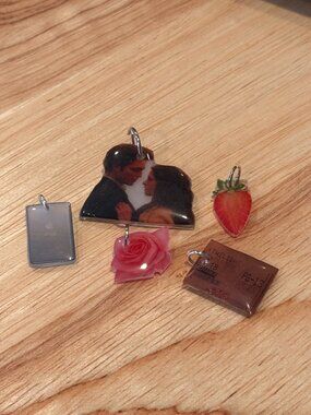 Twilight Y2K Mini Charms — Edward & Bella, Movie Ticket, iPod, Rose & Strawberry